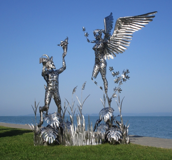 Pan and Syrinx sculpture life size